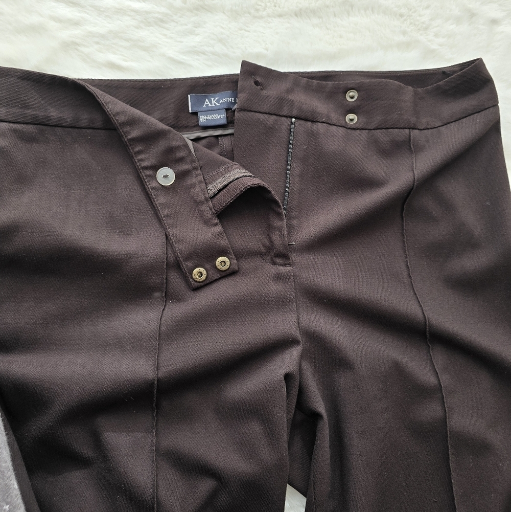 Vintage Anne Klein Womens Brown Trouser Pants - Picture 5 of 8